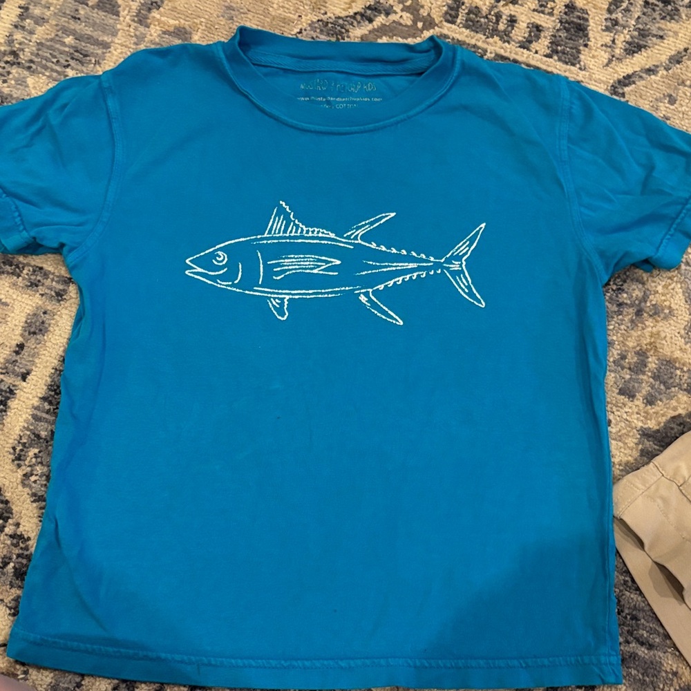 Mustard &Ketchup Kids Blue Graphic T-Shirt